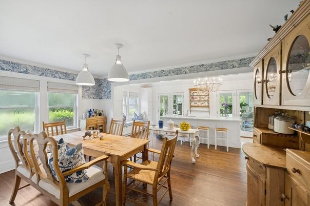 Dining room, Interior, Wood Texture Flooring