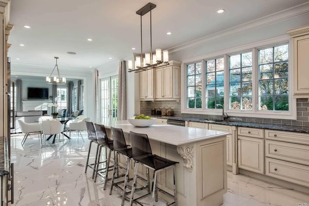 Chandelier, Dining room, Interior, Kitchen, Marble, Pendant Lights, Recessed Lighting