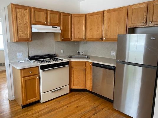 Interior, Kitchen, Stainless Steel Appliances, Wood Texture Flooring