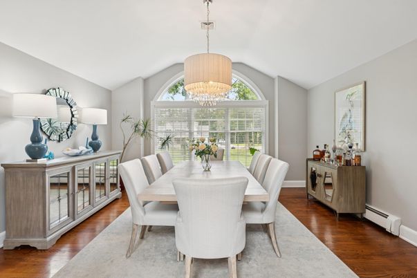 Chandelier, Dining room, Interior, Wood Texture Flooring