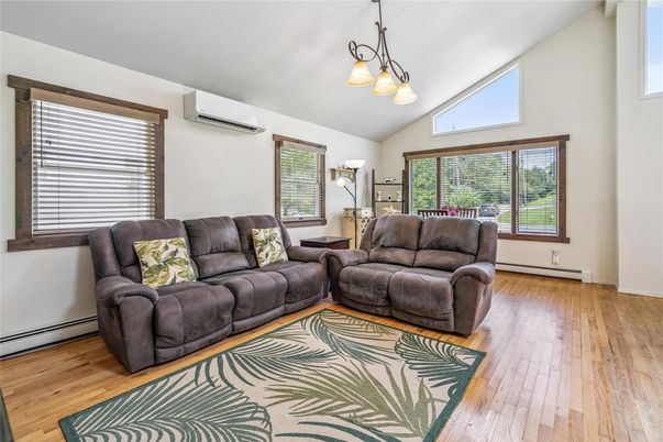 Interior, Living room, Pendant Lights, Wood Texture Flooring