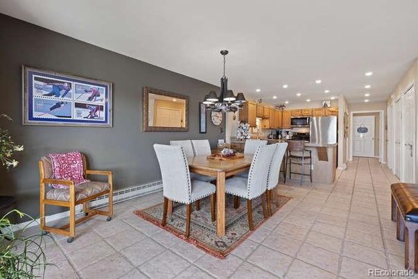 Chandelier, Dining room, Interior, Kitchen, Pendant Lights, Recessed Lighting, Stainless Steel Appliances