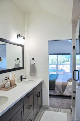 Bathroom, Bedroom, Dual Sink Vanities, Interior, Wood Texture Flooring