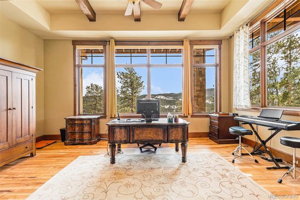 Home Office, Interior, Wooden Beams, Wood Texture Flooring