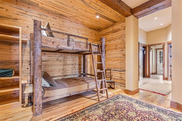 Bedroom, Interior, Recessed Lighting, Wooden Beams, Wooden Ceilings, Wood Texture Flooring, Wooden Walls