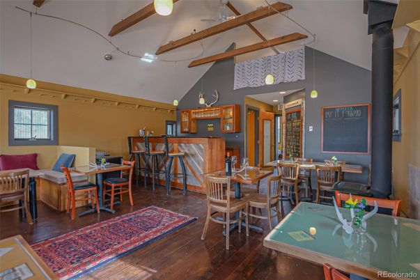 Dining room, Interior, Wooden Beams, Wood Texture Flooring