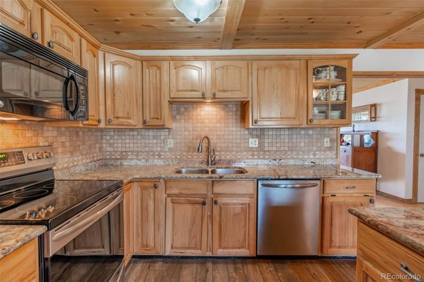 Interior, Kitchen, Stainless Steel Appliances, Wooden Ceilings, Wood Texture Flooring