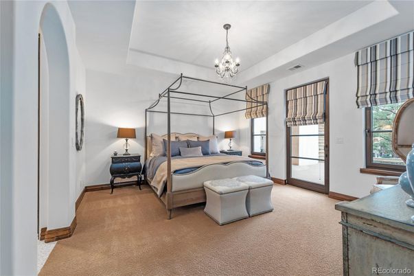 Bedroom, Chandelier, Interior