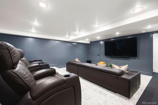 Home Theatre Room, Interior, Projection Screen, Recessed Lighting, Theatre Room