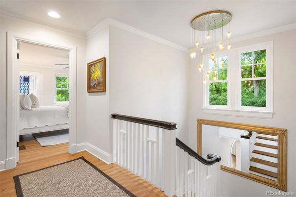 Bedroom, Interior, Pendant Lights, Recessed Lighting, Wood Texture Flooring