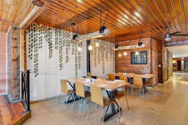 Dining room, Interior, Pendant Lights, Wooden Ceilings, Wooden Walls