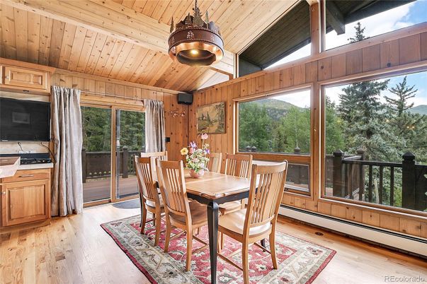 Dining room, Interior, Wooden Ceilings, Wood Texture Flooring, Wooden Walls
