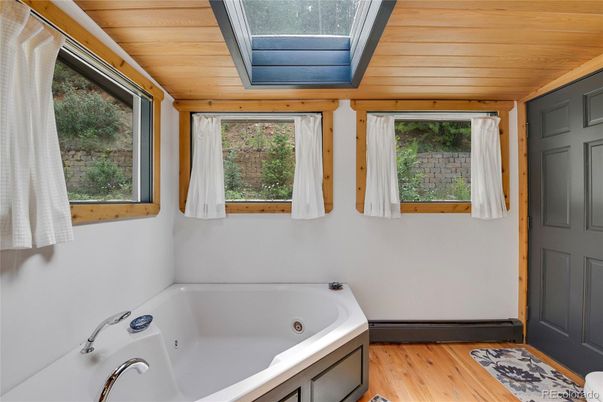 Bathroom, Interior, Wooden Ceilings, Wood Texture Flooring, Wooden Walls