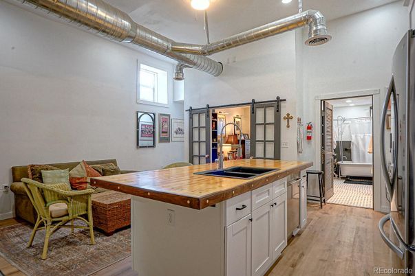 Interior, Kitchen, Recessed Lighting, Wood Texture Flooring