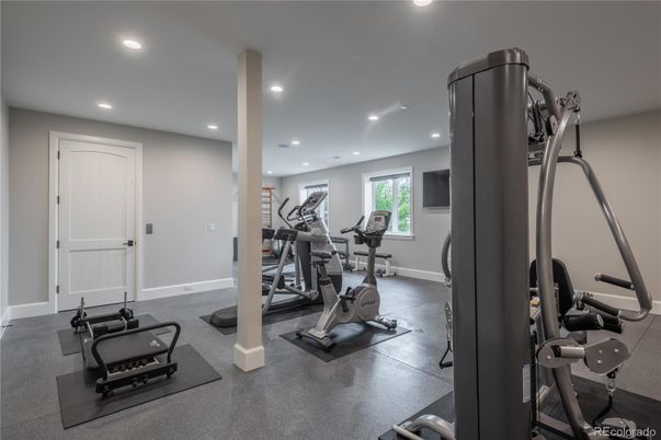 Fitness Equipment, Gym, Interior, Recessed Lighting