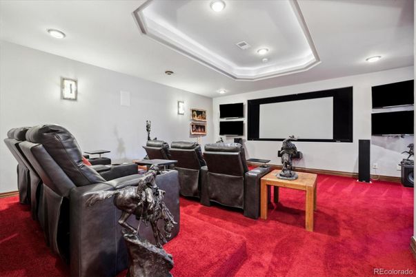 Home Theatre Room, Interior, Projection Screen, Recessed Lighting, Theatre Room