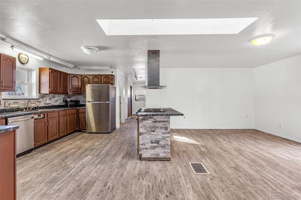 Interior, Kitchen, Stainless Steel Appliances, Wood Texture Flooring