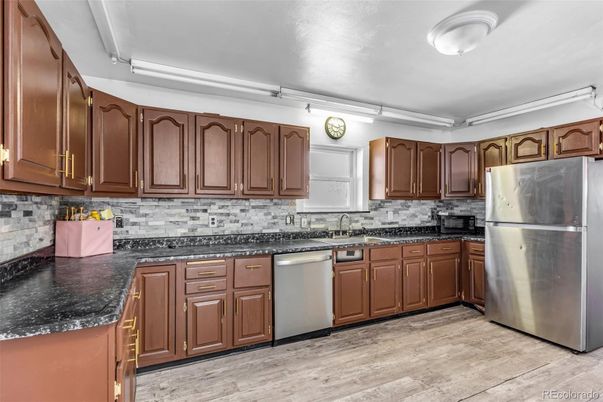 Interior, Kitchen, Wood Texture Flooring
