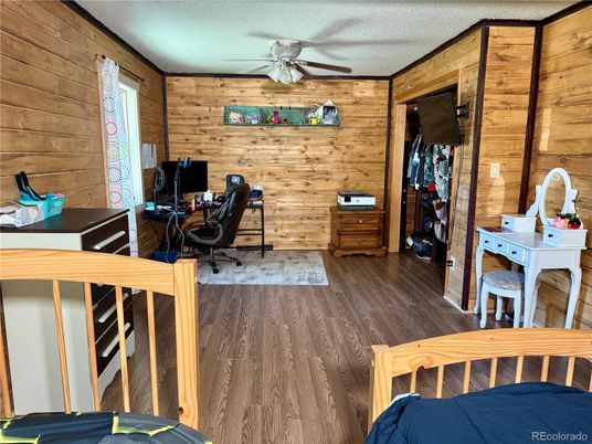 Home Office, Interior, Wood Texture Flooring, Wooden Walls