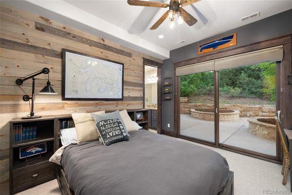 Bedroom, Interior, Recessed Lighting, Wooden Walls