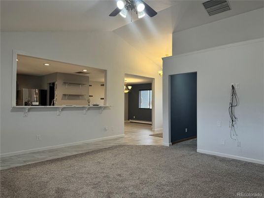 Empty room, Interior, Kitchen, Recessed Lighting