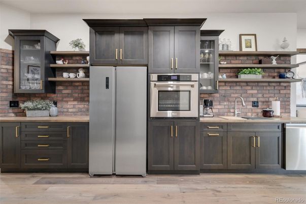 Interior, Kitchen, Stainless Steel Appliances, Wood Texture Flooring