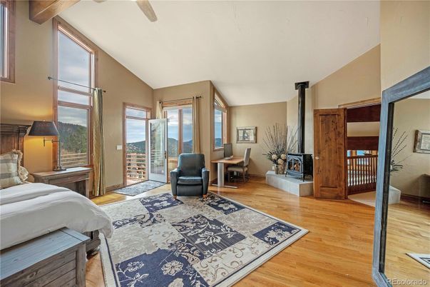 Bedroom, Fireplace, Interior, Wood Texture Flooring