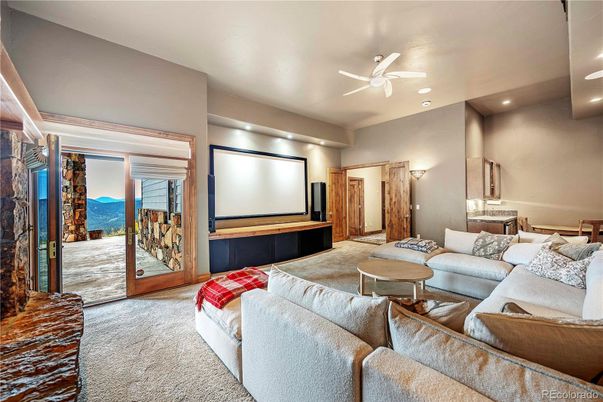 Interior, Living room, Projection Screen, Recessed Lighting