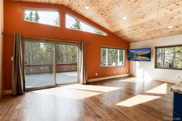 Empty room, Interior, Recessed Lighting, Wooden Ceilings, Wood Texture Flooring