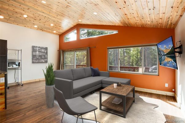 Interior, Living room, Recessed Lighting, Wooden Ceilings, Wood Texture Flooring