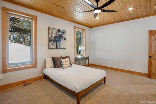 Bedroom, Interior, Recessed Lighting, Wooden Ceilings
