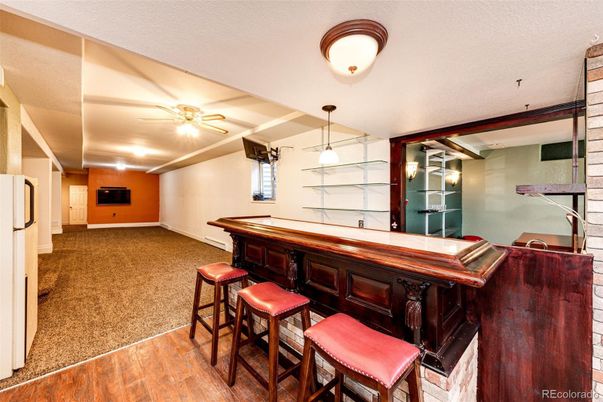 Billiard Table, Game Room, Interior, Pendant Lights, Wood Texture Flooring