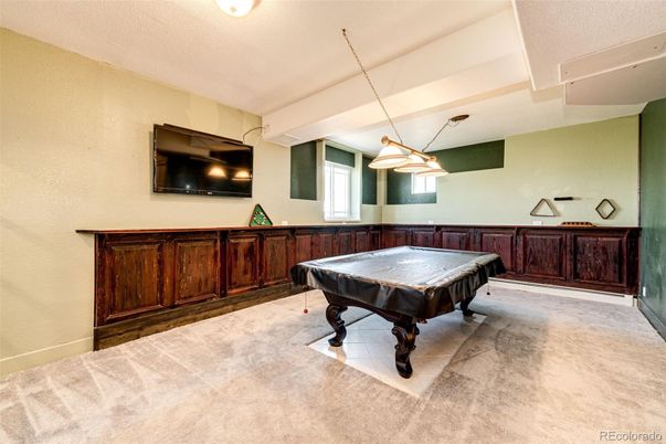 Billiard Table, Game Room, Interior, Pendant Lights