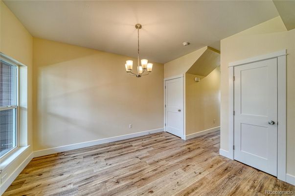 Chandelier, Empty room, Interior, Pendant Lights, Wood Texture Flooring