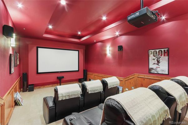 Home Theatre Room, Interior, Projection Screen, Recessed Lighting, Theatre Room