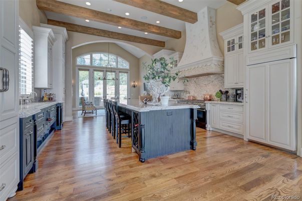 Interior, Kitchen, Recessed Lighting, Wooden Beams, Wood Texture Flooring