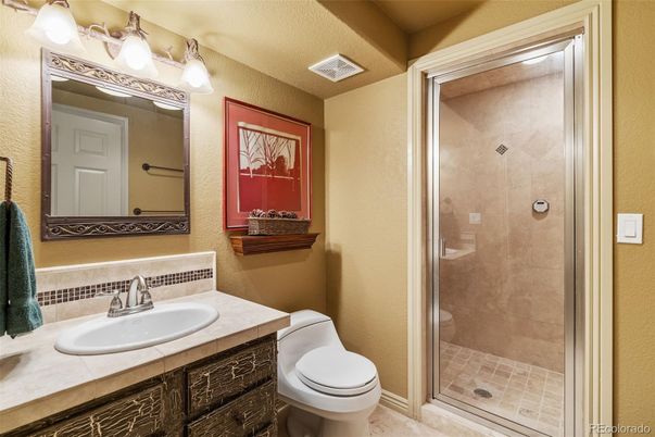 Bathroom, Glass Shower, Interior, Tile Countertops