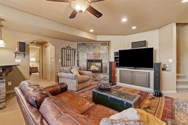 Fireplace, Interior, Living room, Pendant Lights, Recessed Lighting