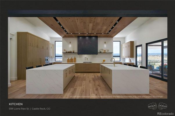 Interior, Kitchen, Recessed Lighting, Wooden Ceilings, Wood Texture Flooring