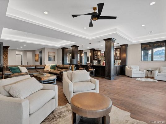 Interior, Kitchen, Living room, Pendant Lights, Recessed Lighting, Wood Texture Flooring