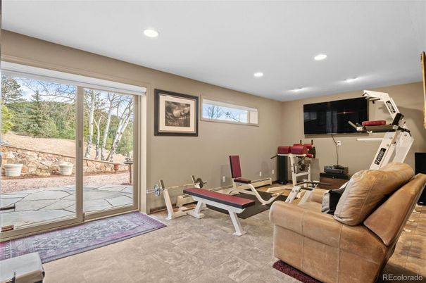 Fitness Equipment, Game Room, Interior, Living room, Recessed Lighting