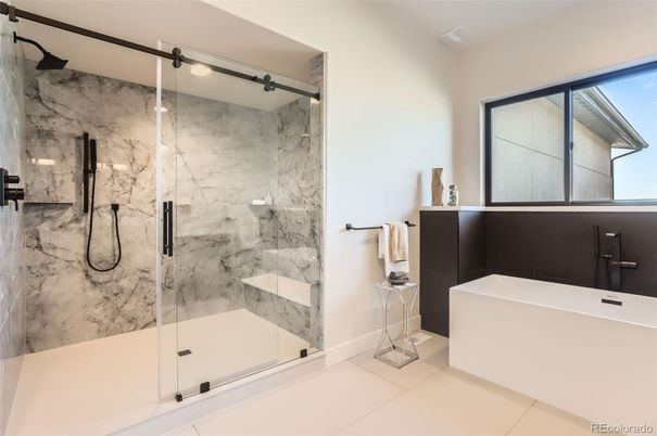 Bathroom, Glass Shower, Interior, Marble Walls