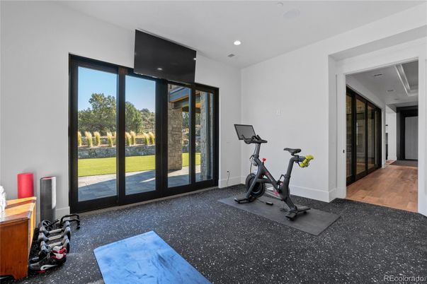 Fitness Equipment, Interior, Recessed Lighting, Wood Texture Flooring