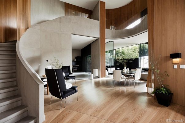 Dining room, Interior, Wood Texture Flooring, Wooden Walls