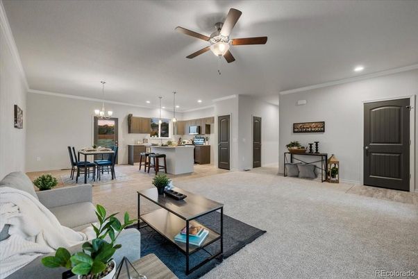 Dining room, Interior, Kitchen, Living room, Pendant Lights, Recessed Lighting