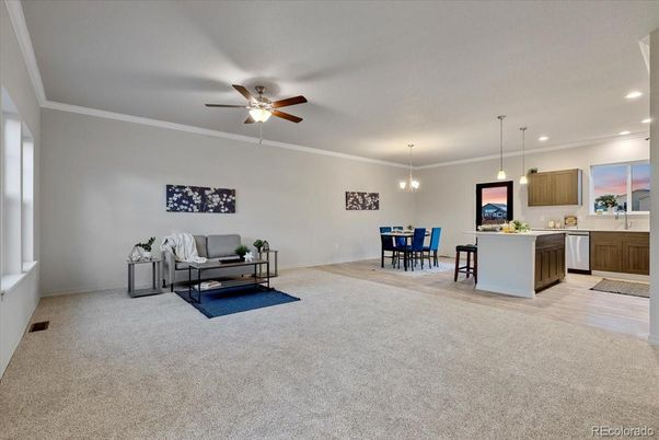 Dining room, Interior, Kitchen, Living room, Pendant Lights, Recessed Lighting
