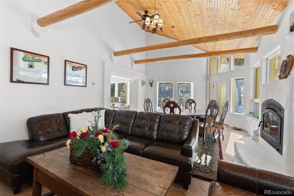Dining room, Fireplace, Interior, Living room, Wooden Beams, Wooden Ceilings