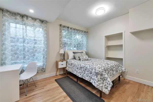Bedroom, Home Office, Interior, Recessed Lighting, Wood Texture Flooring