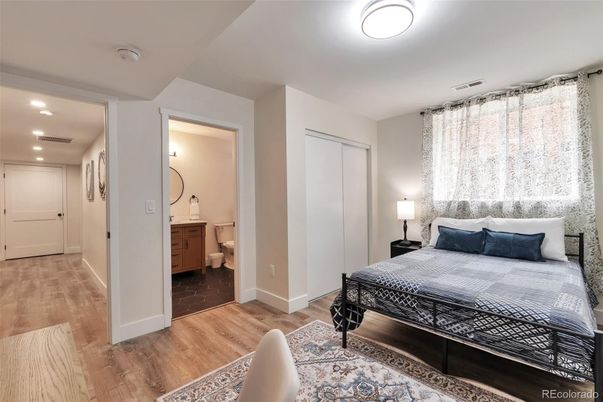 Bathroom, Bedroom, Interior, Recessed Lighting, Wood Texture Flooring