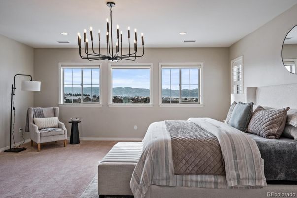 Bedroom, Chandelier, Interior, Recessed Lighting